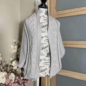 Quick Silver Shrug In M/L Chain Accent Gray Shrug Women's